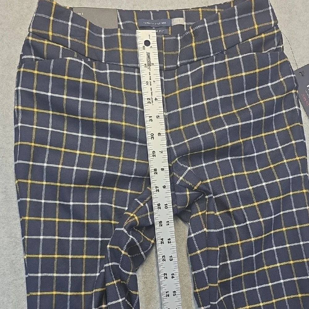 Tommy Hilfiger TH Flex Plaid Slim Fit Ankle Pants Size 2 NWT